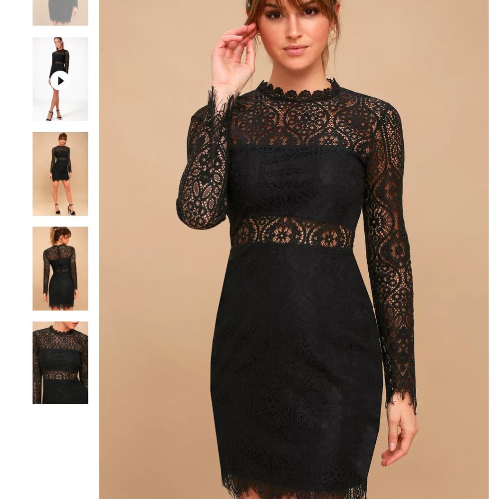 Lulu's Appetite for Seduction Black Lace Dress - Picture 3 of 9